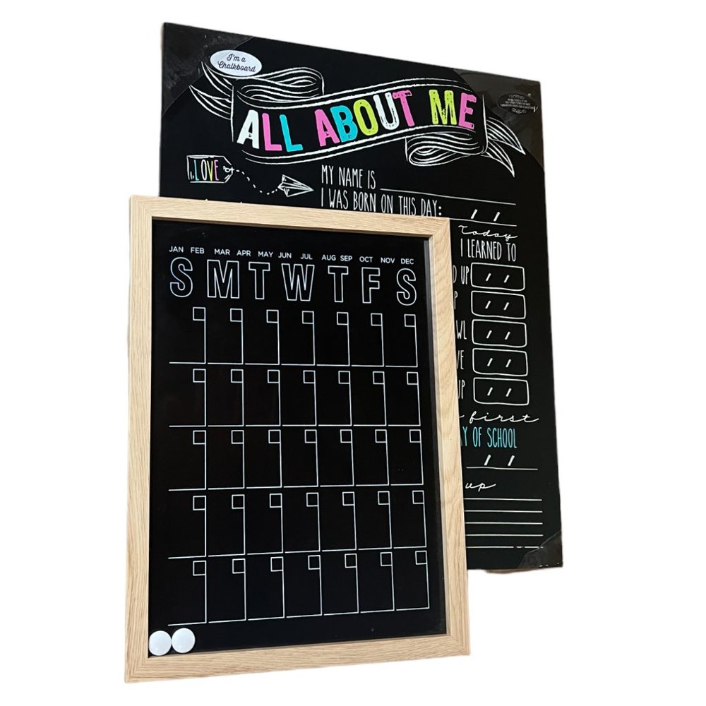 Hobby Lobby All About Me Personalized Baby Chalkboard & Calendar Brd w/2 Magnets